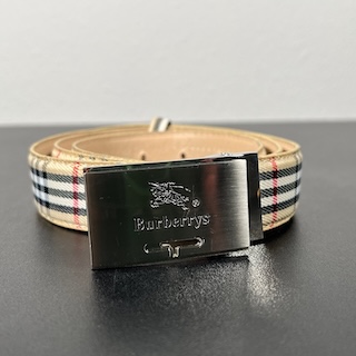 Vintage Burberrys Nova Check Plaque Belt